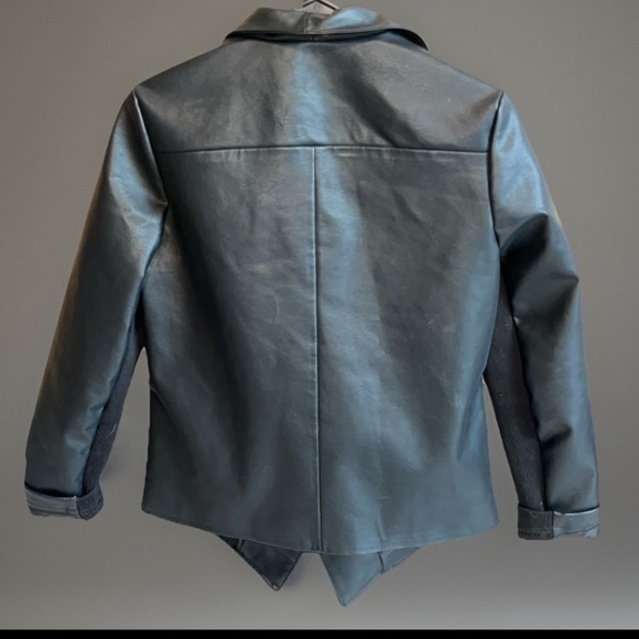 Steve Madden BB Dakota Black Faux Leather Moto Jacket Asymmetrical Zip S‎ - Picture 2 of 10